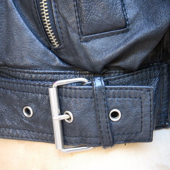 Vintage G-4000 Black Leather Studded Motorcycle Jacket Size M - Picture 11 of 16